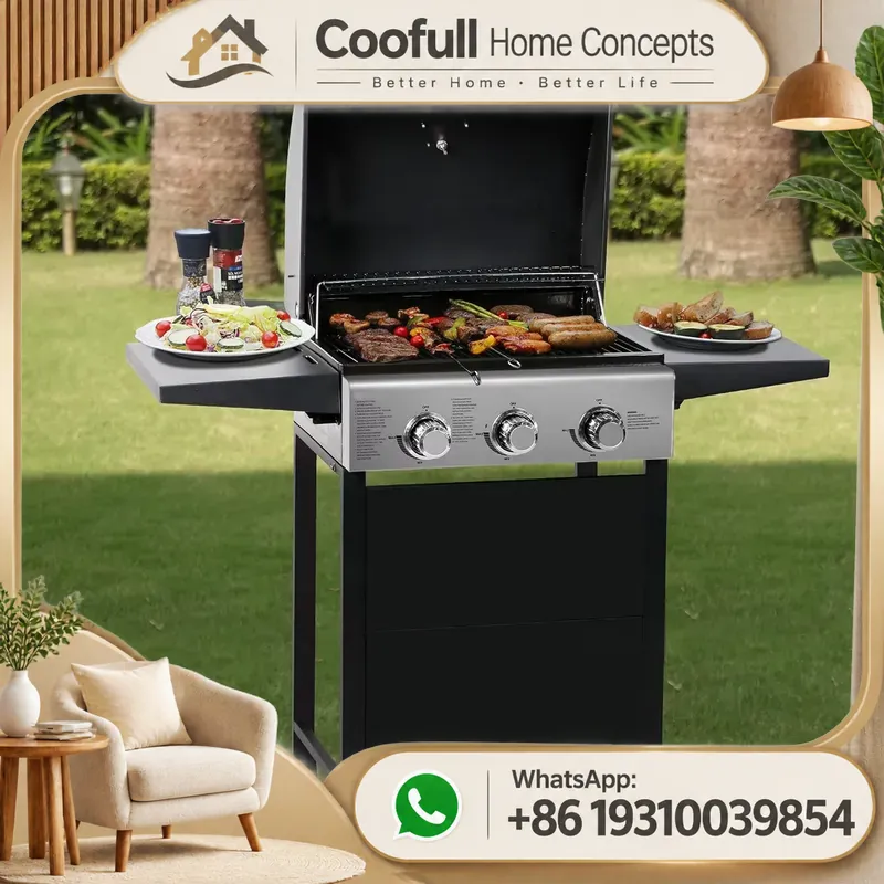 Camping Cooking Table Foldable - Grill gazowy na propan z bocznym
