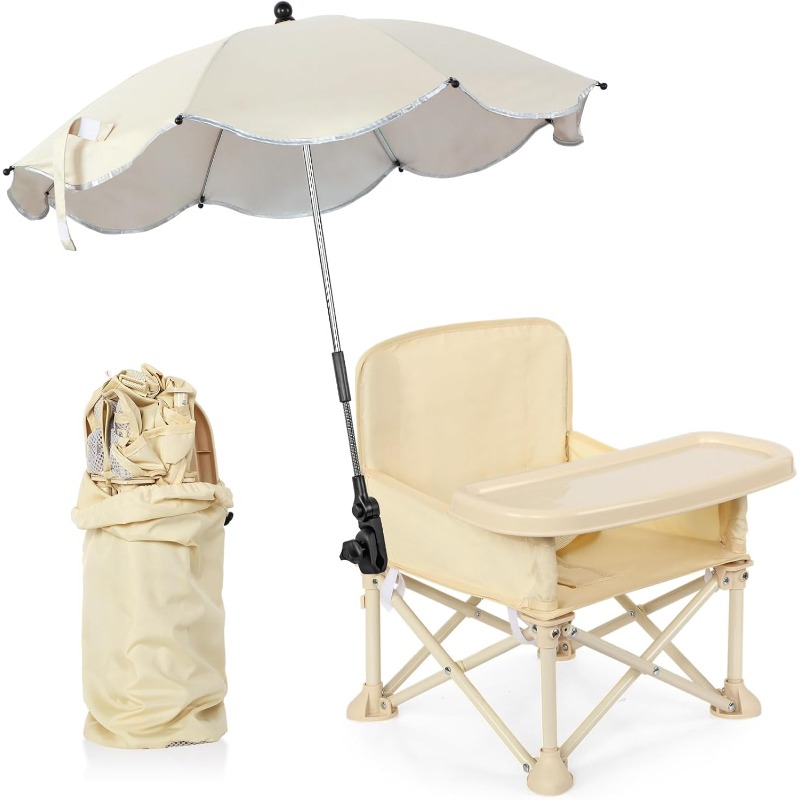 Camping Cooking Table Foldable - Dziecięce krzesełko plażowe z parasolem, kieszenią