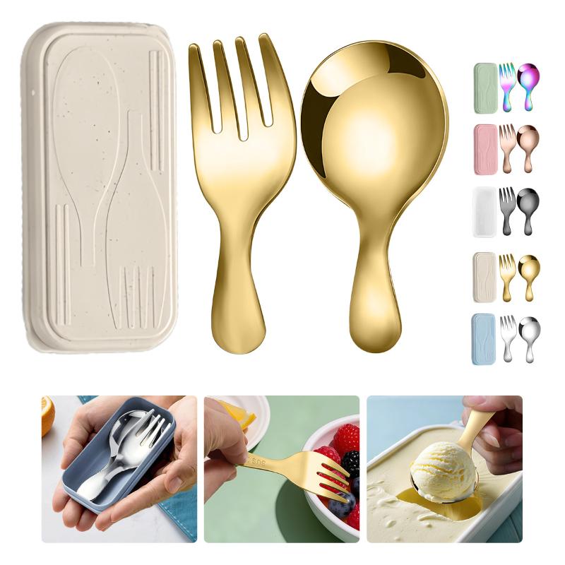 Camping Cooking Set Stainless Steel - Zestaw sztućców ze stali nierdzewnej, łyżka,