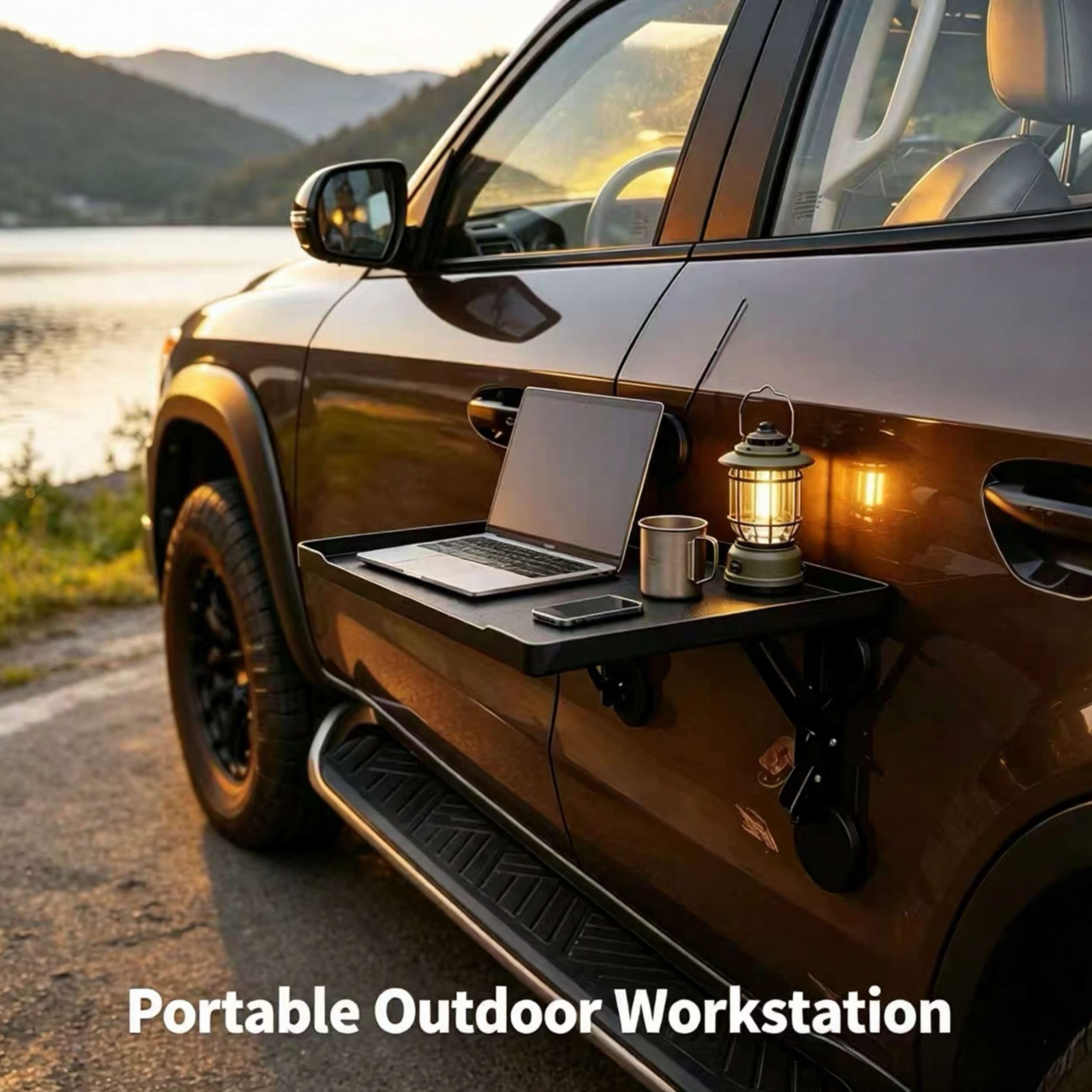 Camping Cooking Table Foldable - Magnetyczny składany stolik samochodowy, przenośny, montowany