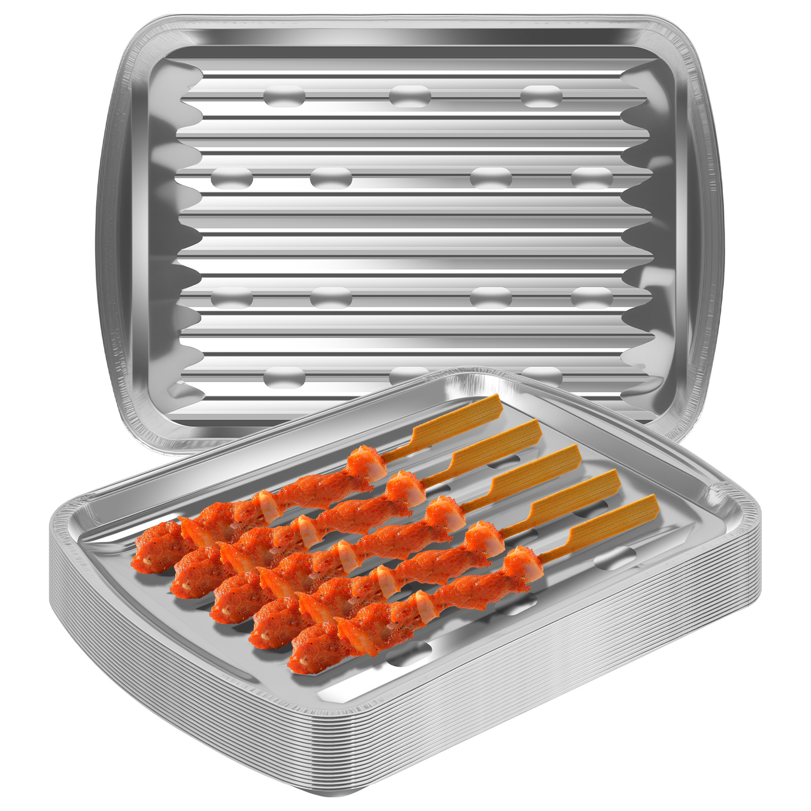 Camping Cooking Kitchen - Tace z folii aluminiowej Nieprzywierające blachy