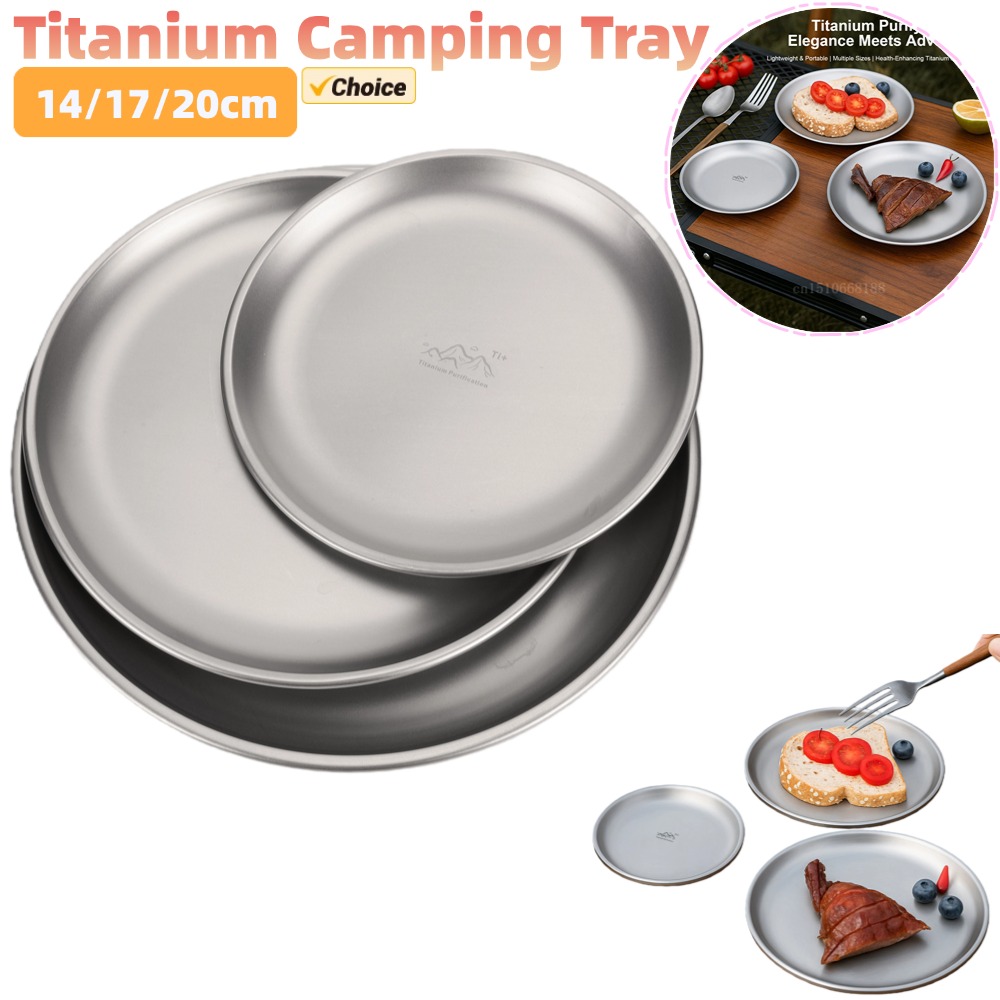 Camping Cooking Set Stainless Steel - Talerz kempingowy tytanowy 14/17/20 cm, zestaw