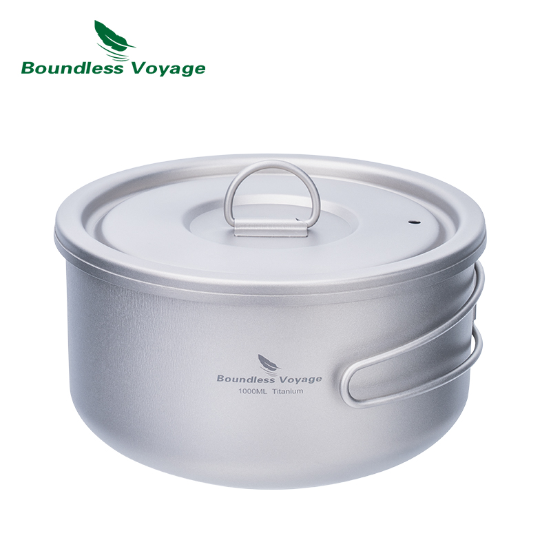 Camping Cooking Pan - Boundless Voyage Tytanowy garnek kempingowy z