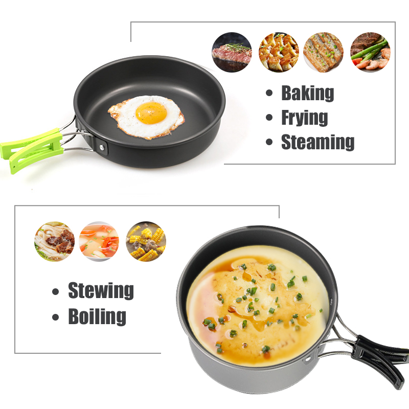 WESTTUNE Zestaw naczyń kemping – Camping Cooking Pan recenzja i cena