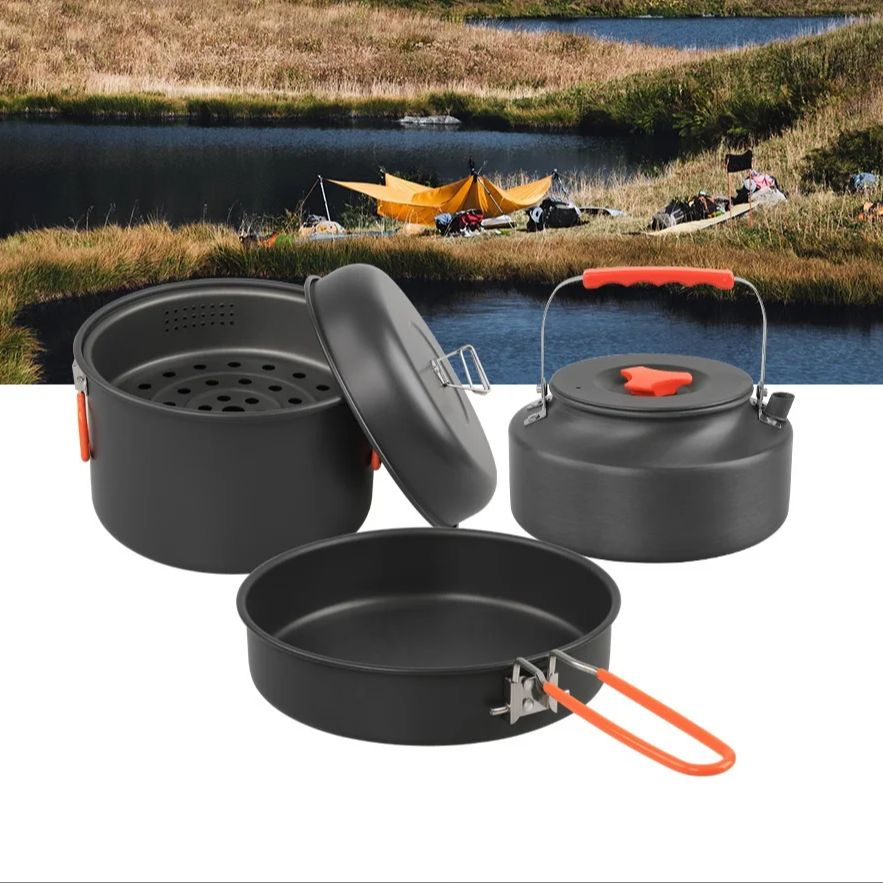 Zestaw naczyń do gotowania na  – Camping Cooking Pan recenzja i cena